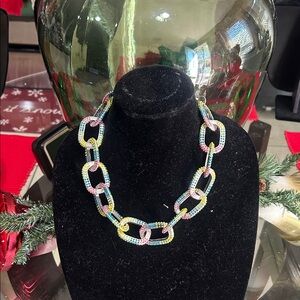 Sassy Jones Multicolor Hadassa Chain Link Necklace